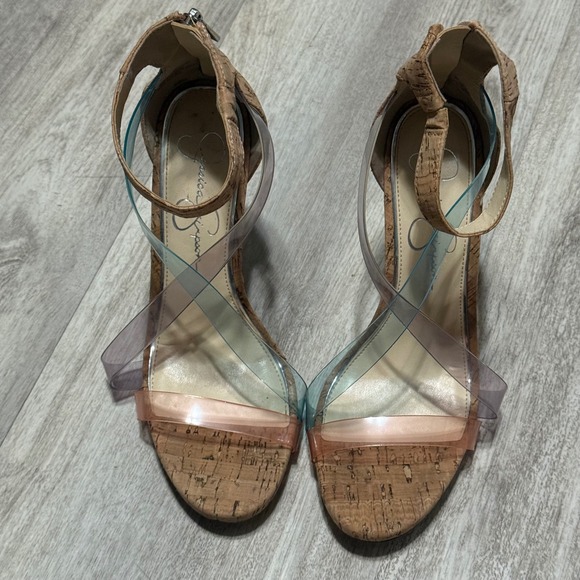 Jessica Simpson Dalechi Cork/Clear Multicolor JP-Dalechi Women's 8.5US‎ - Picture 1 of 5